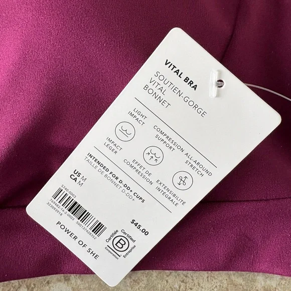 NWT Athleta Vital D-DD Sports Bra in Plum in Size M - Picture 5 of 8